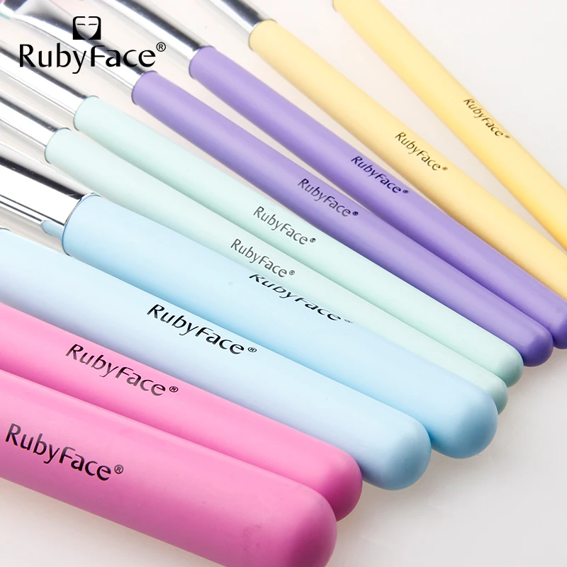 makeup brush 8pcs makeup brush rainbow hair colorful wooden handle brush makeup