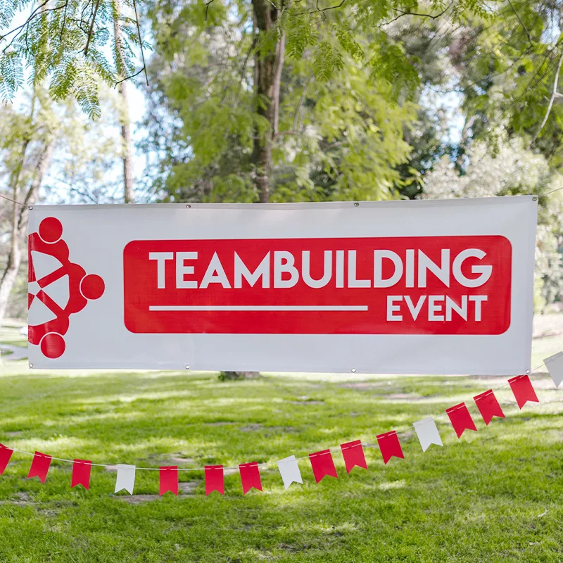 Customized Windproof Grid Advertising Banner Colorful Transparent Vent Mesh Banner Spray-Painted Cloth Promotional Flags Banners