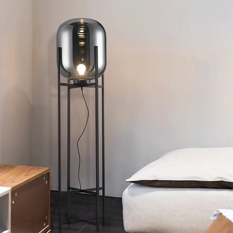 Industrial fashion exhibition cafe shop tall aluminium floor lamp