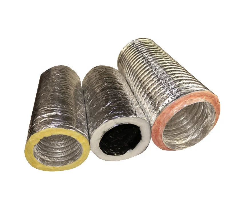 R6 R8 Hvac Duct 6 INCH ad duct hose Fiberglass Reinforced Aluminium Insulated Flexible Ducts