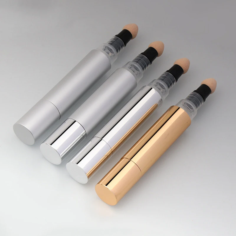  In Stock 5ml Twist Pen Cosmetic Container Silver Nail Polish Gold Concealer With Sponge