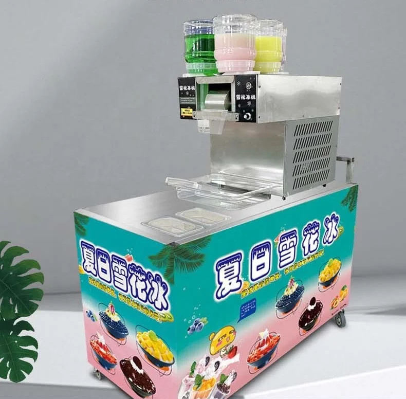 Low Price 1200W 5 buckets snowflake ice maker snowflake ice cream machine popular in snack street