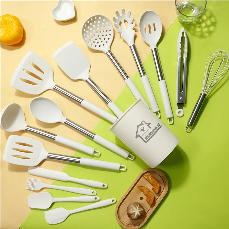 Силиконовая лопатка для супа 12 шт. набор антипригарных кастрюль и сковородок высокая температура силиконовая домашняя посуда