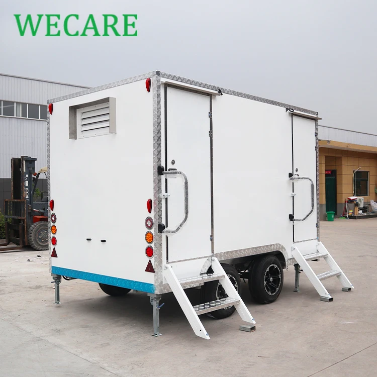 WECARE luxury portable restroom mobile porta potty outdoor toilet trailer and shower