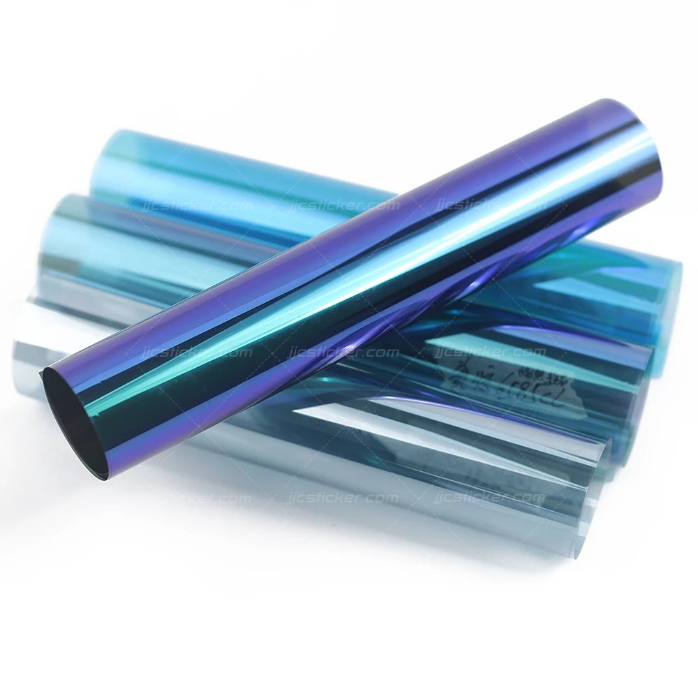 Wholesale Crystalline Tint Privacy Films vlt80 Self-adhesive purple green tint roll chameleon window film