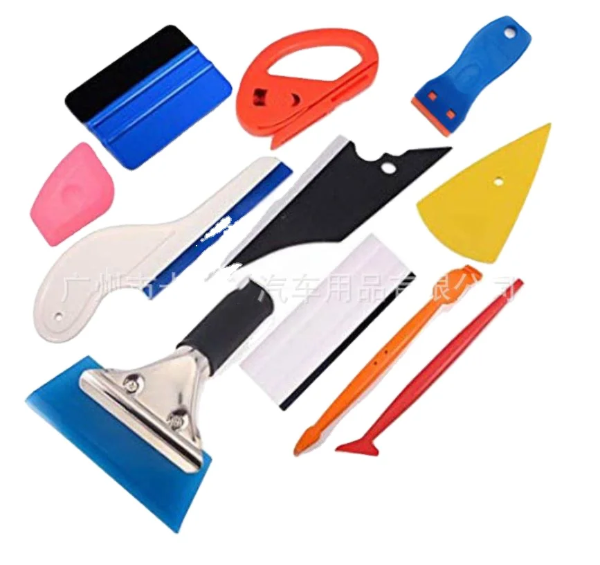 Car Vinyl Wrap Tool Set Magnet Squeegee Stick Squeezing Scraper Carbon Fiber Film Wrapping Cutter Aid Tool Window Tinting