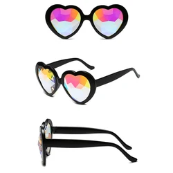 New Design Carnival Heart Shape Sunglasses Kaleidoscope Glasses Rave Party Kaleidoscope coated film lens eyeglasses
