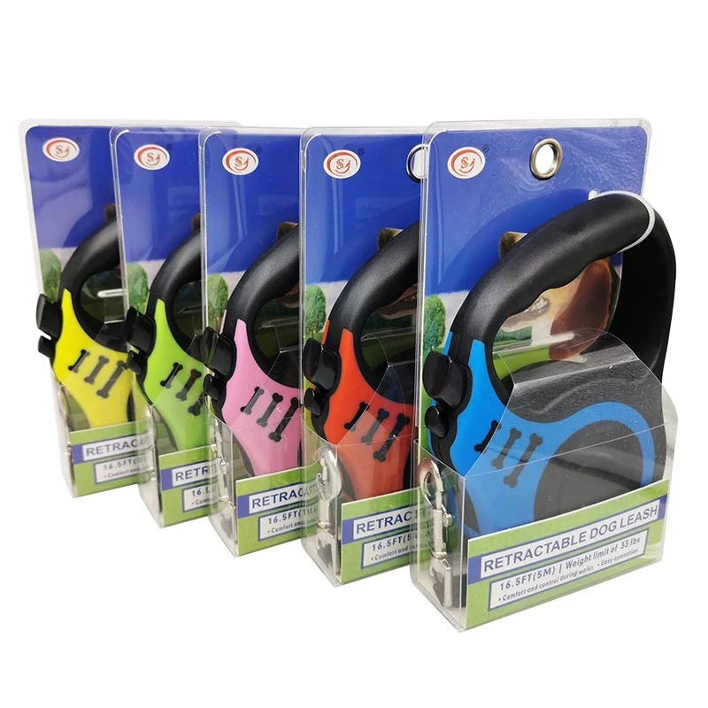 Wholesale Bone Print Automatic Polyester Retractable Dog Leash