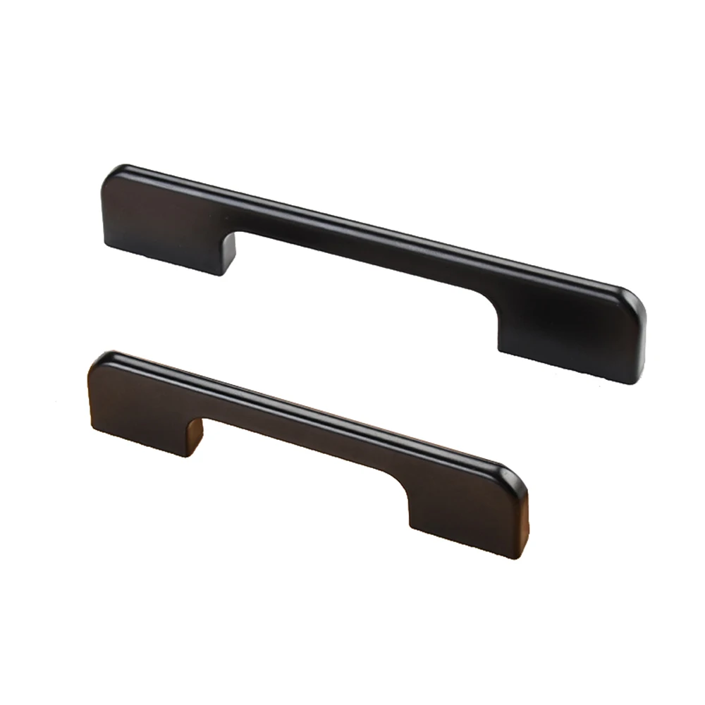 High Quality Black Square Aluminium alloy Drawer Kitchen Furniture Pull Handles Knobs Cabinet Furniture Handle