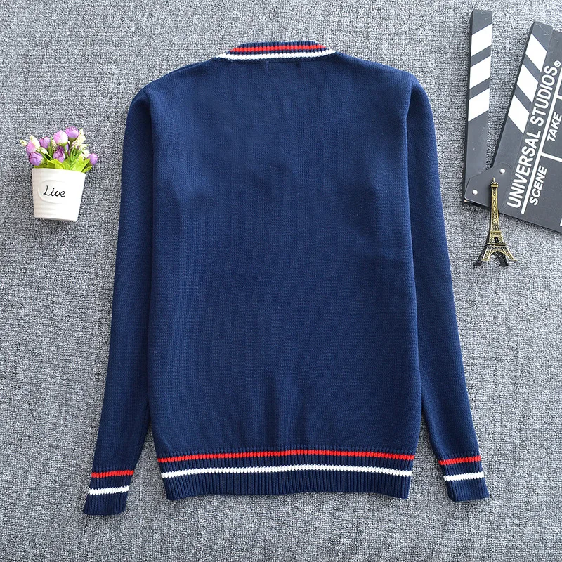 2022 Hot sale custom international primary school high school v-neck sweater school uniforms