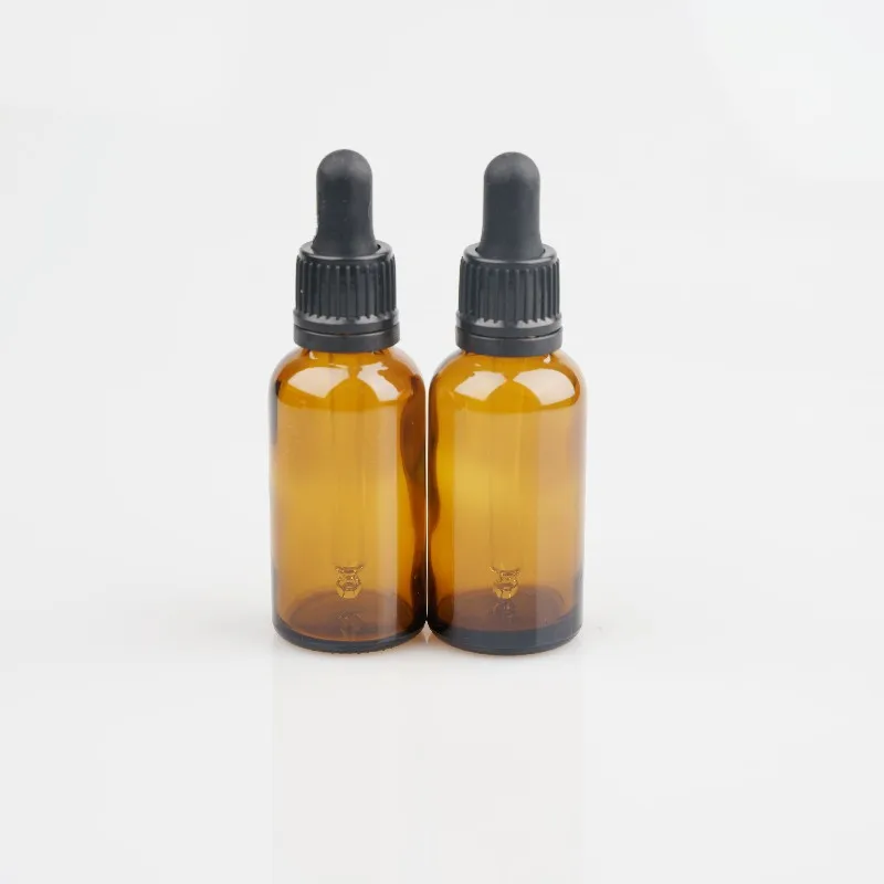 18/415 Black Essential Oil Glass Bottle Plastic Child Tamper Proof Dropper Caps with Pipette