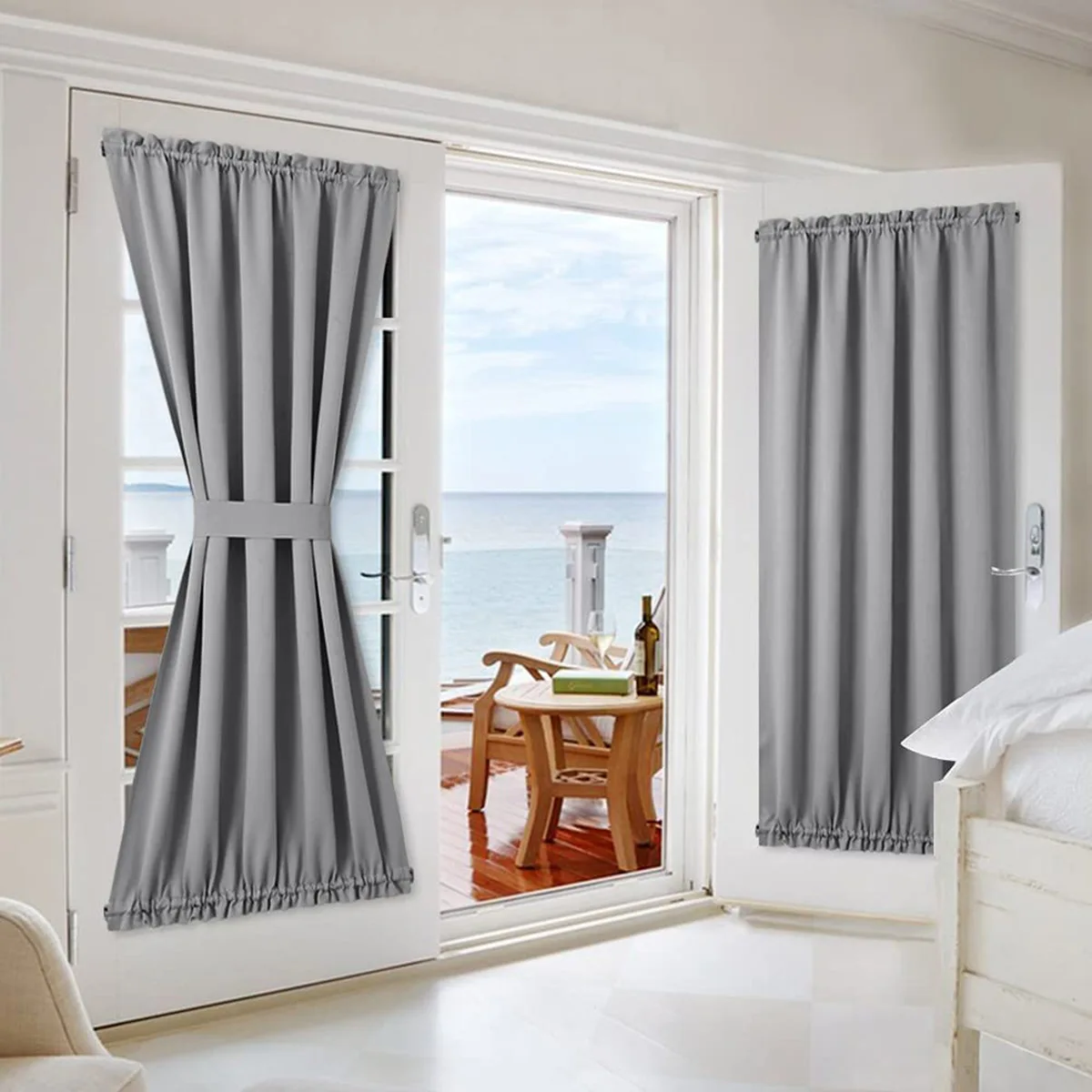 Wholesale Luxury Polyester Texture Household Room Divided On The Door Short Window Blackout Curtain