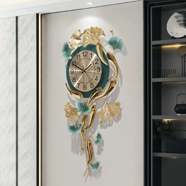 Ak Brass Nordic Creative Metal Hanging Wall Clock Living Room Household Fashion Wall Clock Watch For Modern Wall Decoration