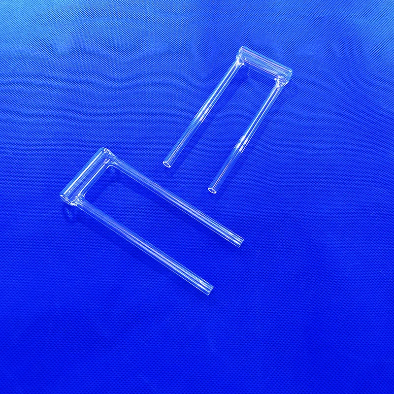 Transparent U Shape Quartz Test Tube Fused Glass Sampling Tube For Bet Chemical Analysis