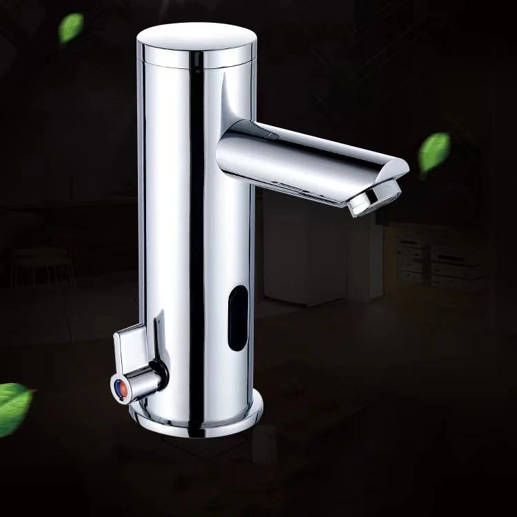 New Non-Contact Water Faucet Brass Chrome Basin Faucets Automatic Sensing Water Mixer In Public Places
