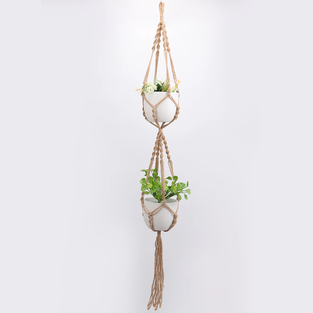Double layer modern style hanging baskets planter for plants outdoor