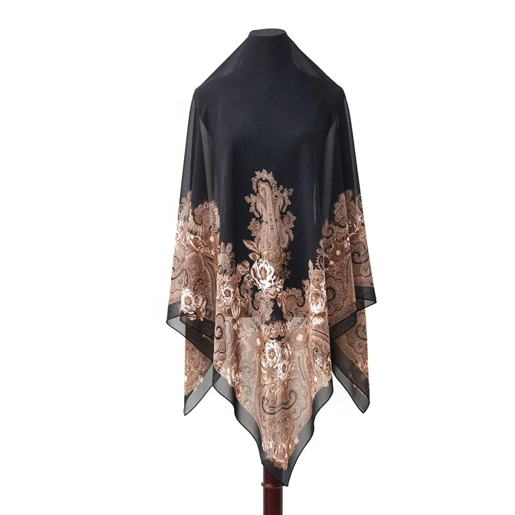 
Paisley printed georgette hijab shawl scarves ladies print shawl for at all seasons 