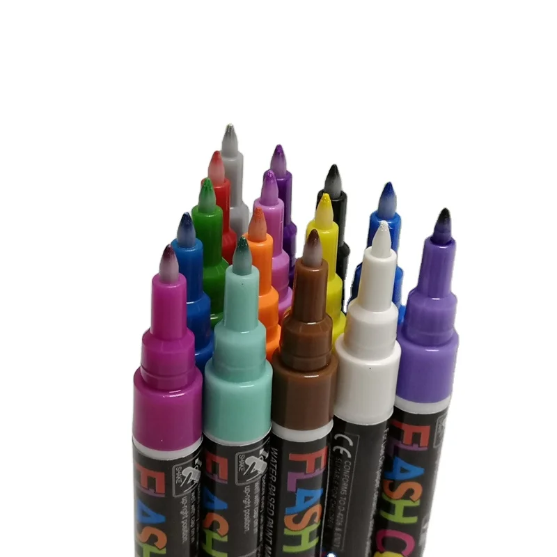 Professional acrylic permanent marker pen set manufactures for shoes, wood