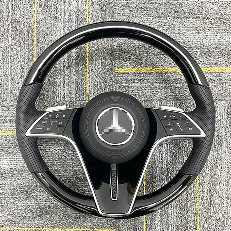 Wood Pattern Leather Steering Wheel Customized For Mercedes Benz Range