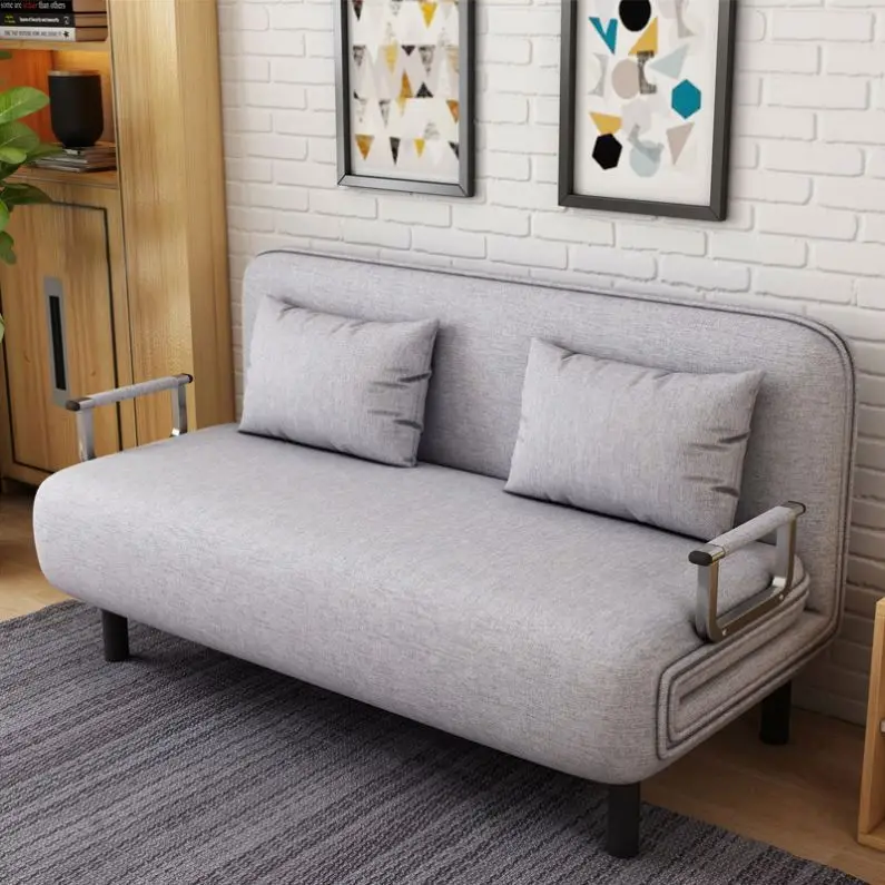 Wholesale Grey Simple Folding Sofa Bed Divano Letto Apartment Small Family Simple Reclining Chair Single Folding Sofa Bed