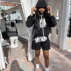Custom Logo Men Jacket Shorts Reflect Sweatsuit Brand Summer Clothing Outfits Casual Two Piece Mens Reflective Tracksuit Sets