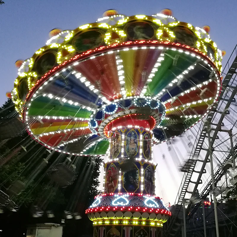Outdoor Hot Sale Fun Amusement Park Thrilling Rotating Flying Chair Fairground Games Luxury Large Flying Chair with Shaking Head