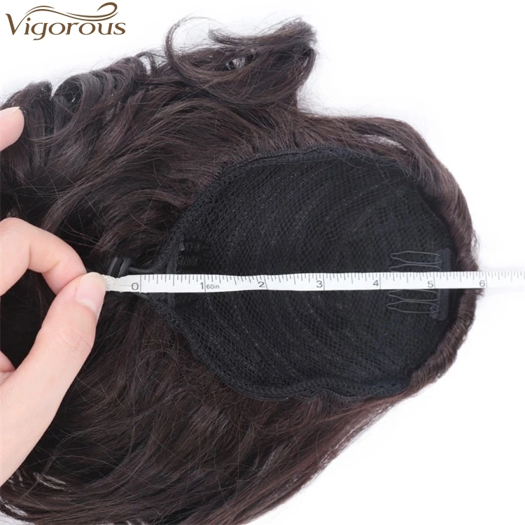 Vigorous Short Natural Wavy 2 Clips In Tail Hair Ponytail Hairpiece Wrap Round With Hairpins Synthetic Ponytail Extensions