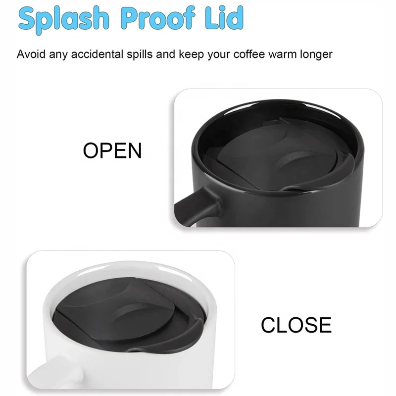 Wholesale Cork Base Ceramic Mugs High Quality Wooden Base Mugs 15oz Ceramic Mugs With Lids and Handle