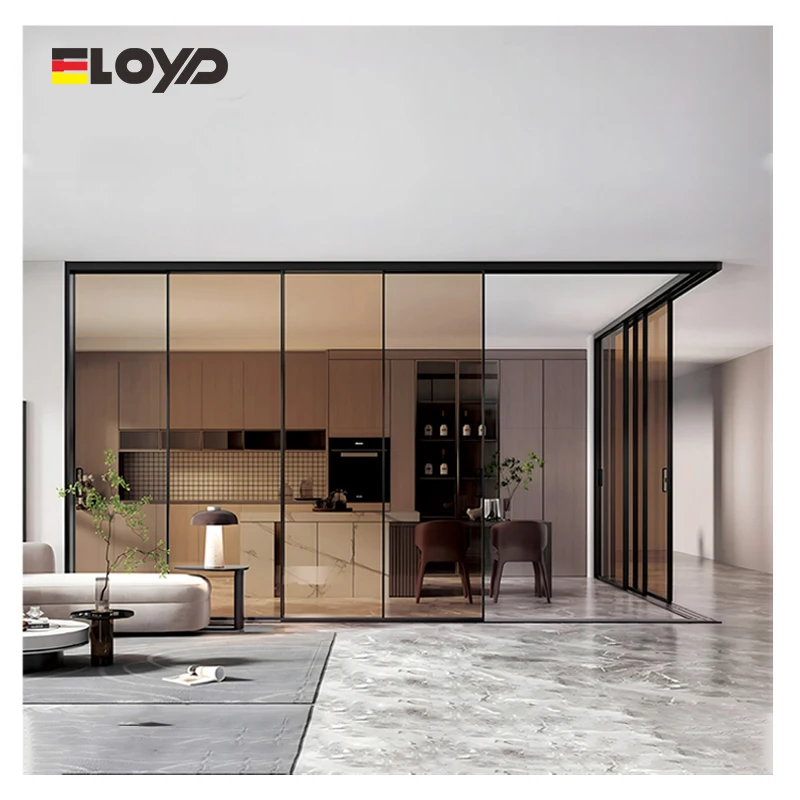 Eloyd Modern multitrack  Large Glass Aluminum Sliding Doors Commercial garage sliding door
