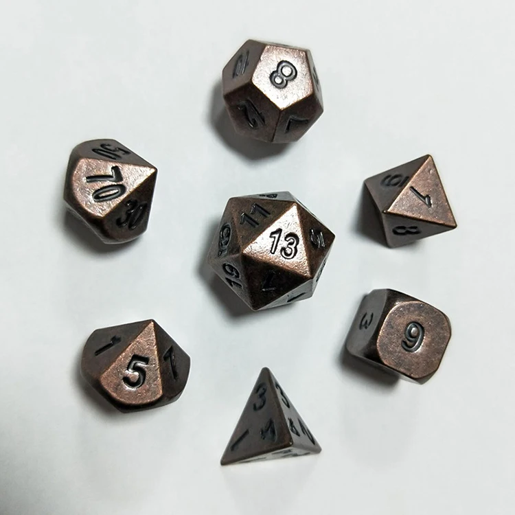 Metal roll plated dice DND run dice multi-sided dice board game run reunion game props