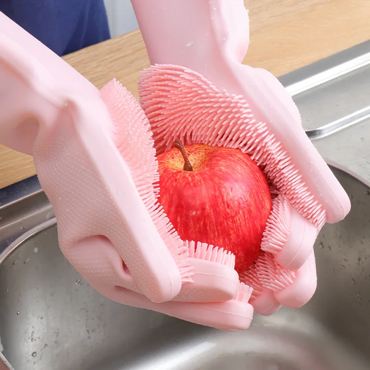 GOURMAID Food Grade Silicone Dishwashing Gloves  Kitchen Cleaning Gloves Silicone Gloves