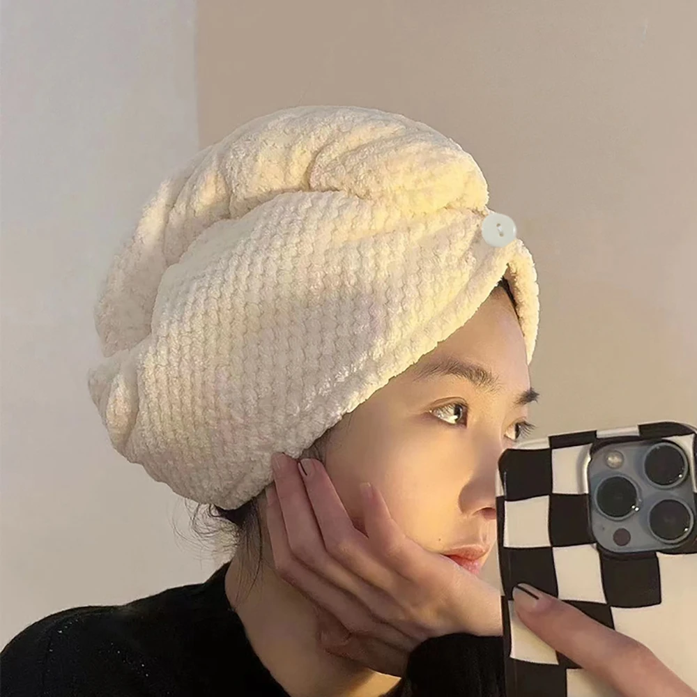 OEM Large Microfiber Hair Drying Towel Turban Quick-Dry Head Wrap for Women with Curly Hair for Beach Hotel or Gift
