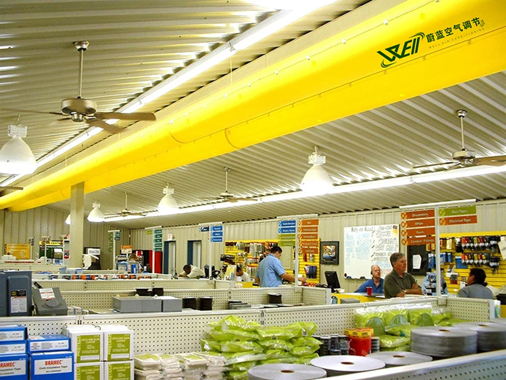 Competitive Price Air Distribution Solution Ventilation Duct Custom Half Round Flexible Fabric Air Duct for Restaurant