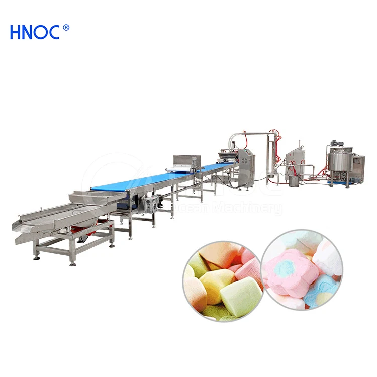 300KG/H Industrial Square Marshmallow Making Machine Rabbit Cotton Candy Extruder Machine Automatic Marshmallow Production Line