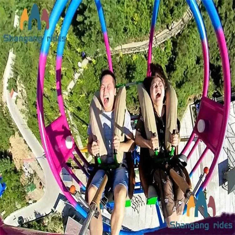 Super thrilling amusement park bungee jumping ride