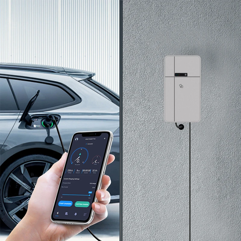 Wholesale Factory Sale 16A 32A Mode EVSE Level 2 Electric Vehicle Charger EV Fast Charging Stations