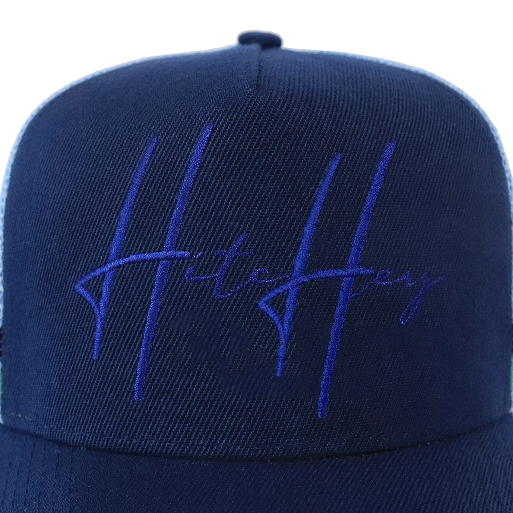 Wholesale Custom High Profile Trucker Hat Australian Style Customize Mesh Hats Custom Embroidery 100% Cotton Logo Trucker Cap