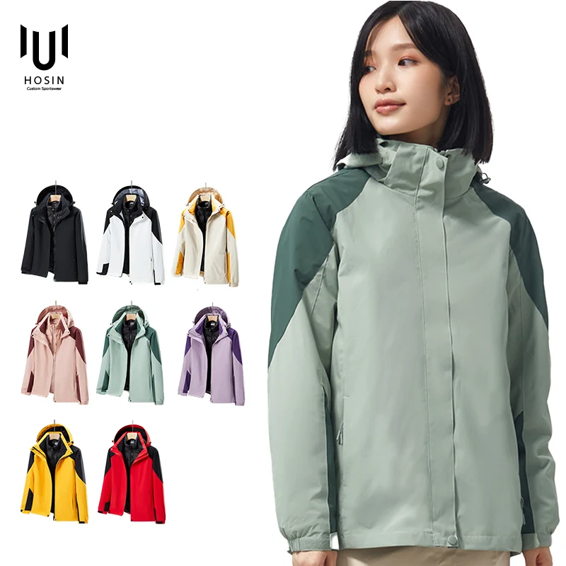 2022 winter 3 in 1 with removable sleeves fleece lining down jacket
