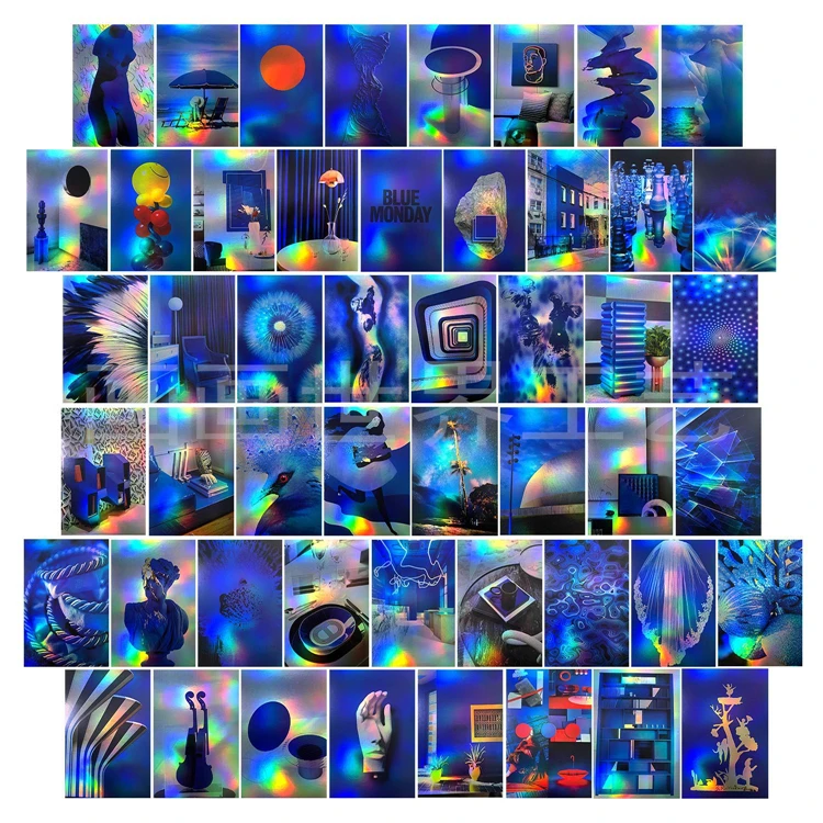Custom New Style Postcard Book Safety Poster Display Wall Stickers Postcards Wall Collage Kit