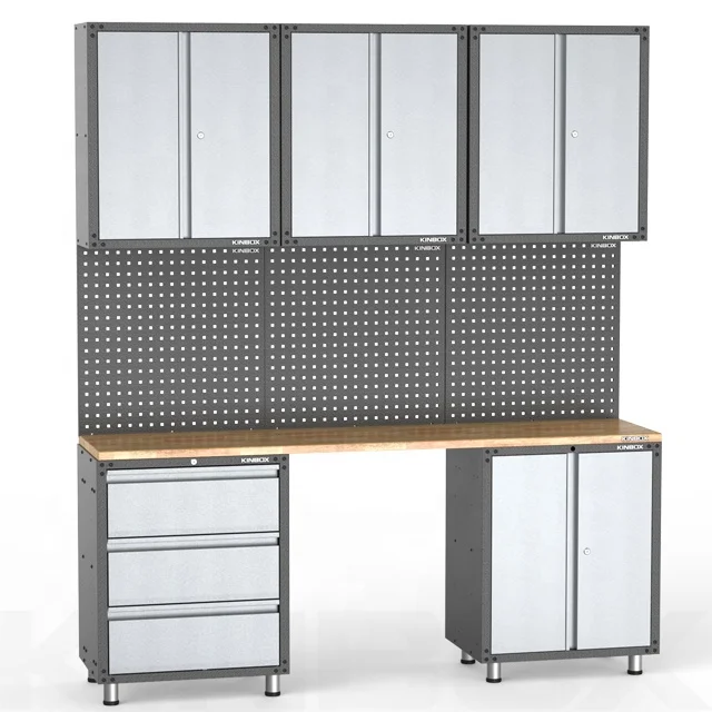 Kinbox Classic Combination 9 Pieces Commercial Storage Cabinet Garage for Workshop