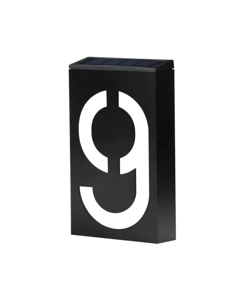 Home decoration Led wall Outdoor Waterproof Garden Door House Number 0 to 9 solar lights outdoor waterproof
