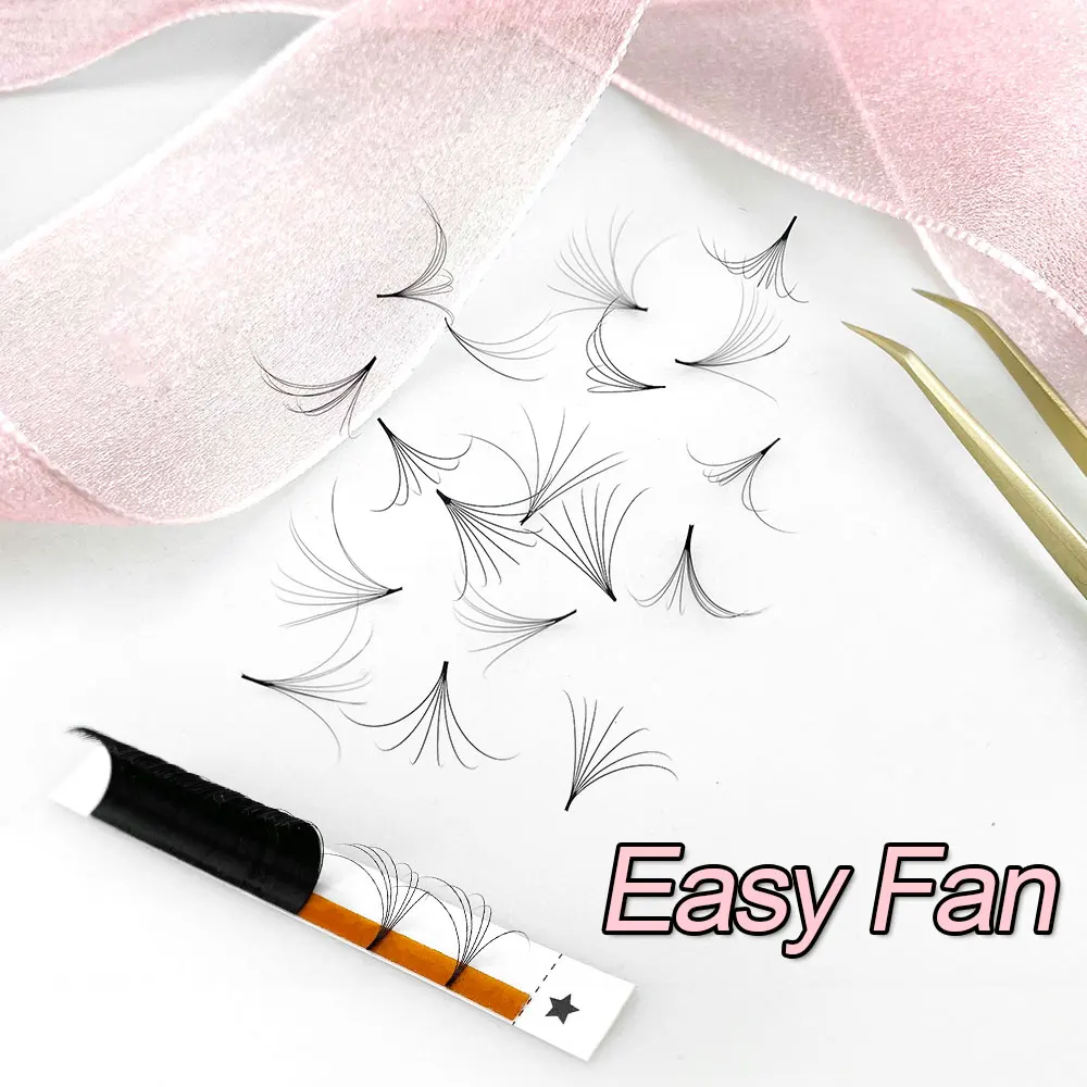 Mega volume 0.03 0.05 0.07 fuax mink easy fan lash trays wholesale 25mm faux eyelash