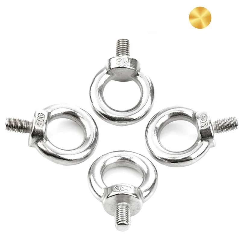 Stainless steel 304 316 410 polished M8 M10 M12 M16 DIN580 marine grade commercial lifting eye bolts