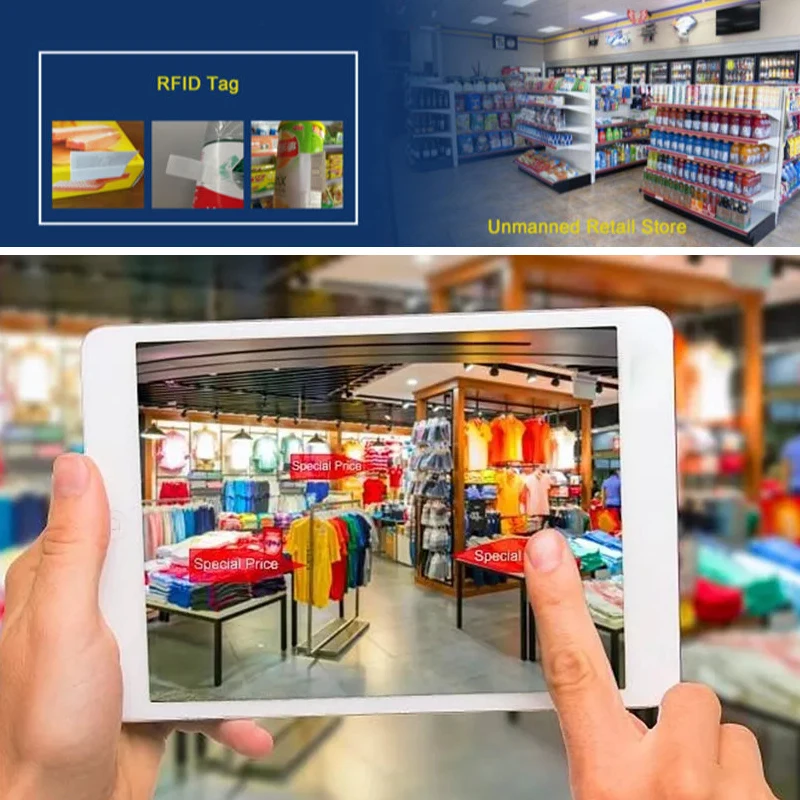 RFID Stickers Writable Printable Paper Frequency 840~960 MHz NFC ImpinJ R6-P Tag Barcode For Supermarket Retail Warehouse