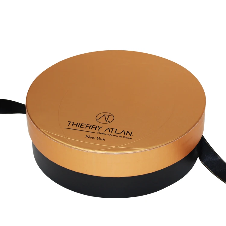 Luxury Round Fancy Paper Boxes For Chocolate With Ribbon Custom Logo Chocolat Schokolade Chocolate Gift Boxes Packaging