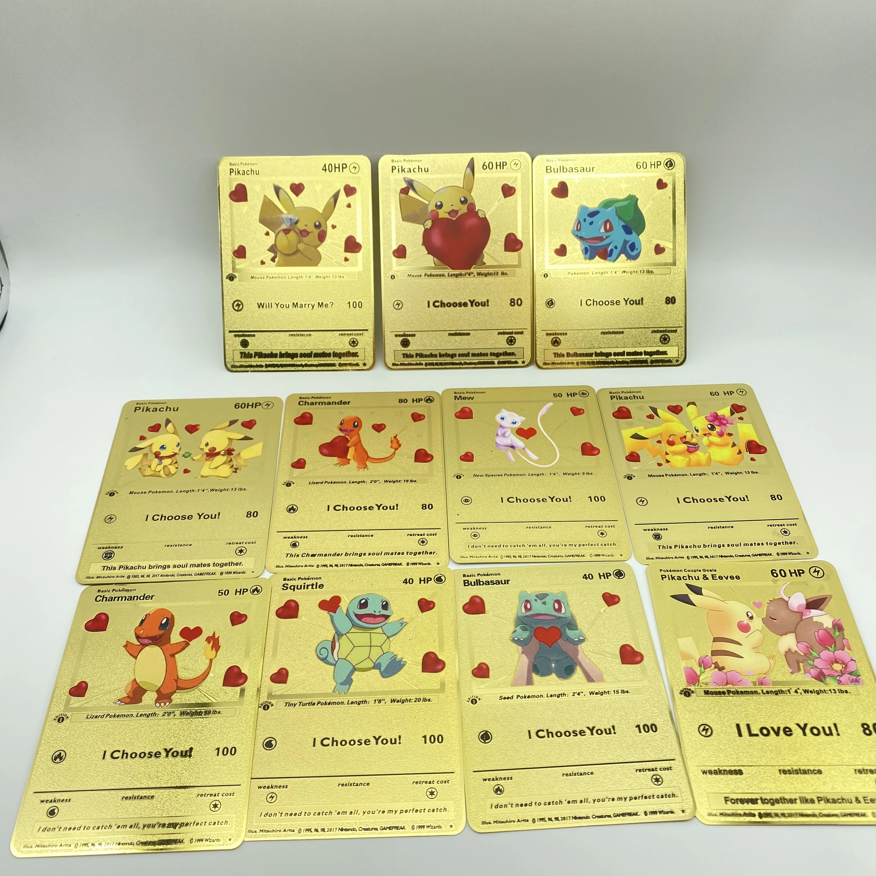 High Quality Cheap Wholesale Stainless Steel Metal Gold Pokemoned Cards For Christmas
