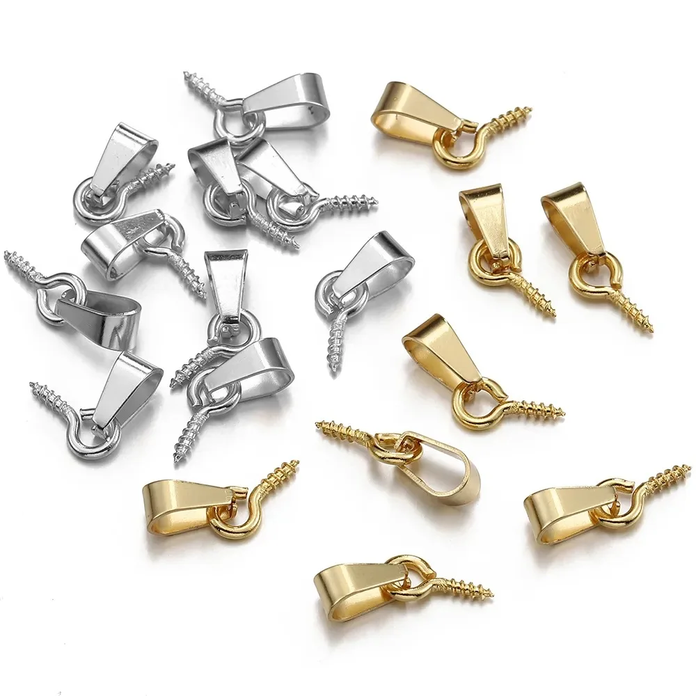 Fashion necklace making accessory screw thread necklace connector charms accessory pendant clasp screw hooks