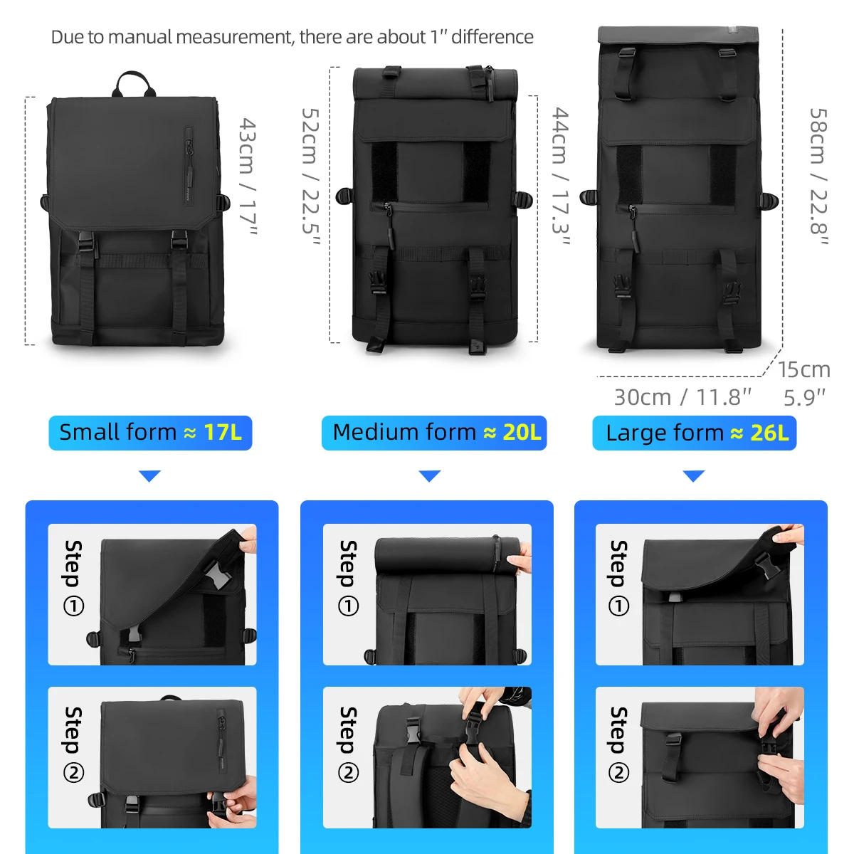 Mark Ryden Factory Wholesale Multifunctional Transformation Backpack Large Capacity Outdoor Travel Bag MR5748SJ-B