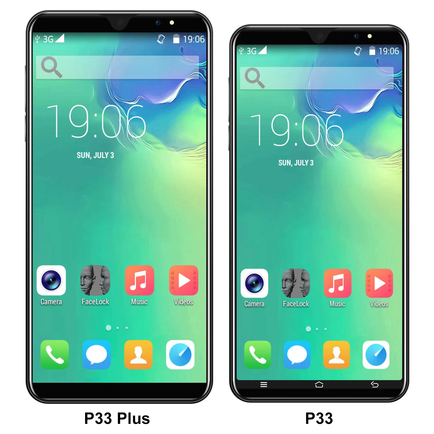 
P33 pro 4GB+64GB 8MP+16MP 5.8 inch Factory Hot Sell High-definition Face Recognition Smartphone 