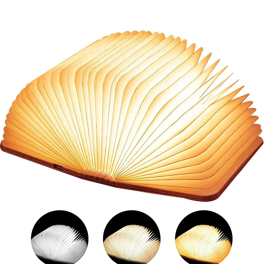 Book Light Novelty Folding Book Lamp 3 Colors Folding Night Light Portable Desk Light 5.91in 700mah